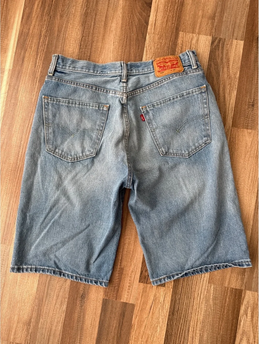 Levi’s 569 Loose Straight Jorts Mens 34 Distressed Baggy Denim Shorts 12”